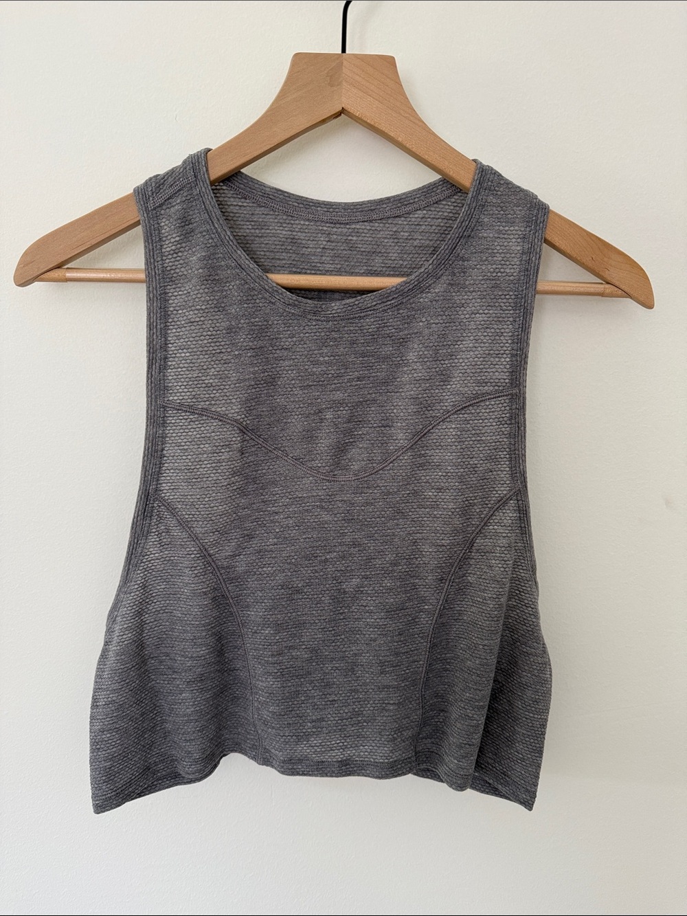 Gray Sleeveless Crop Muscle Tank Top